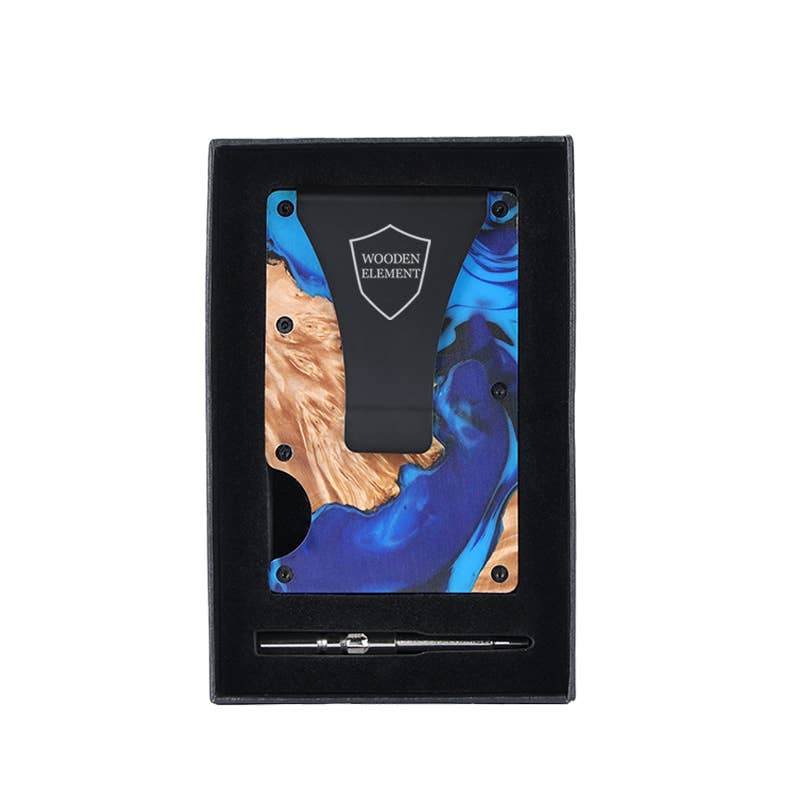 Wooden Element - Vente Présentoir – accessoires - Présentoir à portefeuilles avec 24 portefeuilles en bois et résine9