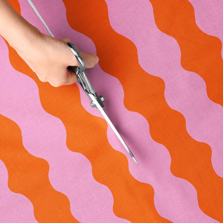 Tela ondulada 'Wiggle With Me' en colores naranja y rosa para venta al por mayor de Sorbet Dreams