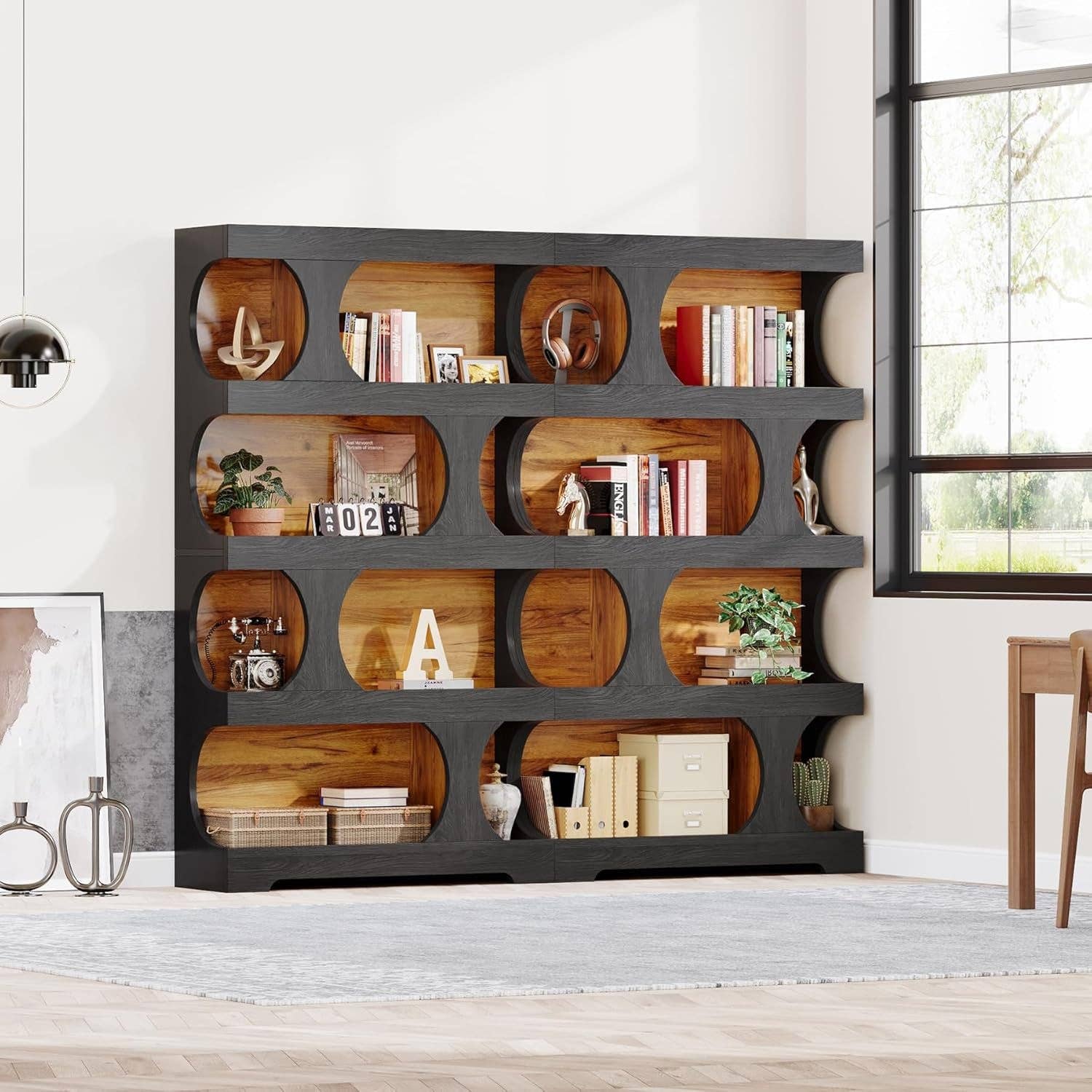 ShipItFurniture - Wholesale Bookcase - Black 71 Inch Tall Bookcase Modern Storage Display6