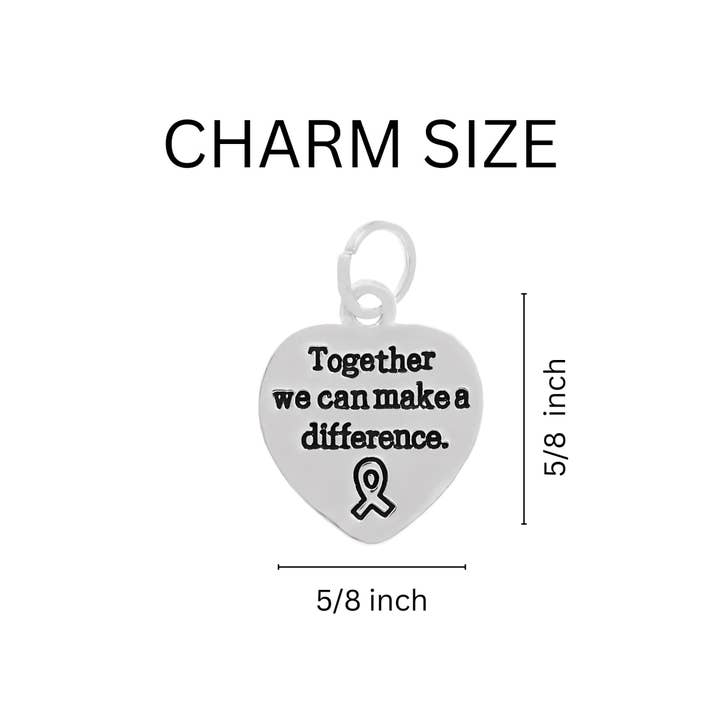 The Awareness Company - Wholesale Charm/Dangle Bracelet - Together We Can Make a Difference Pink Ribbon Rope Bracelet