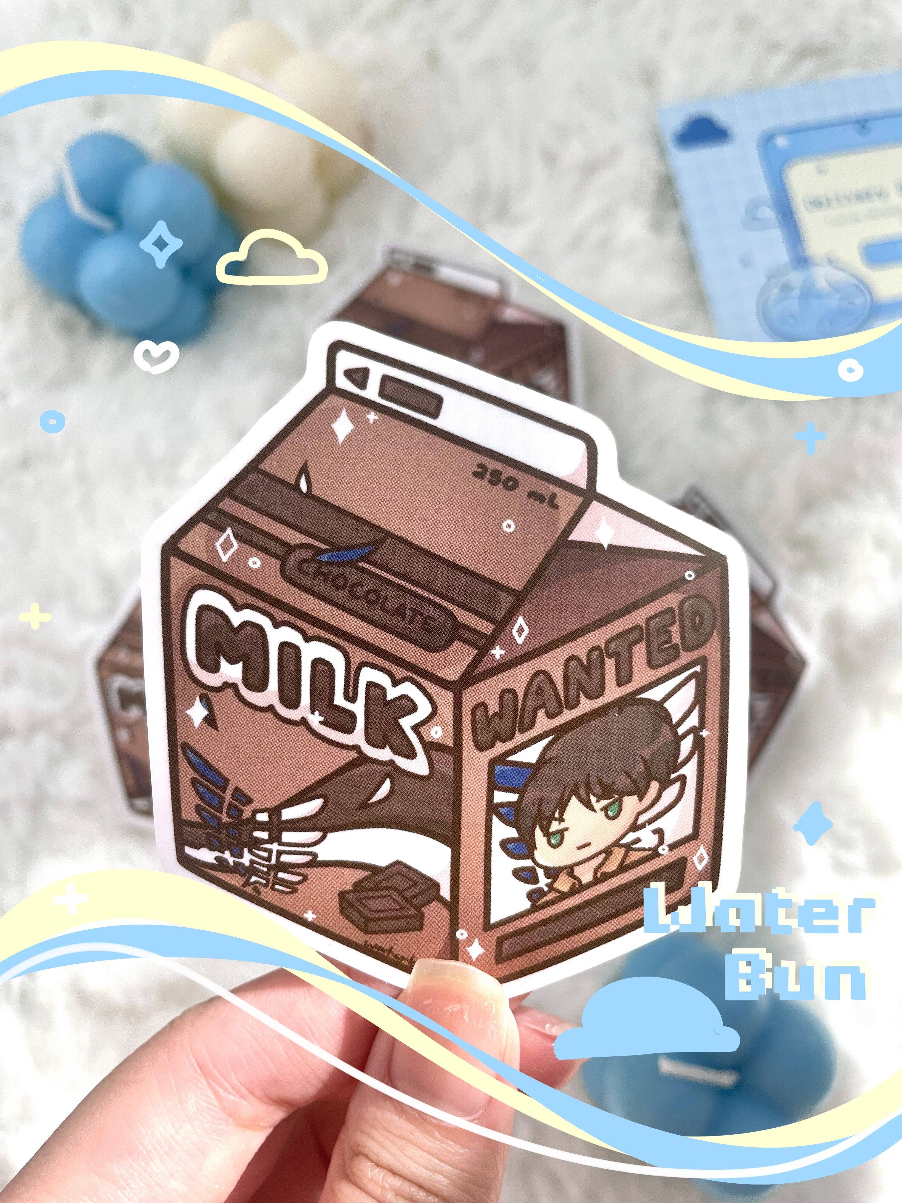 Water Bun – Großhandel Aufkleber – Anime-Vinylaufkleber aus Karton mit Schokoladenmilch, 3 Zoll