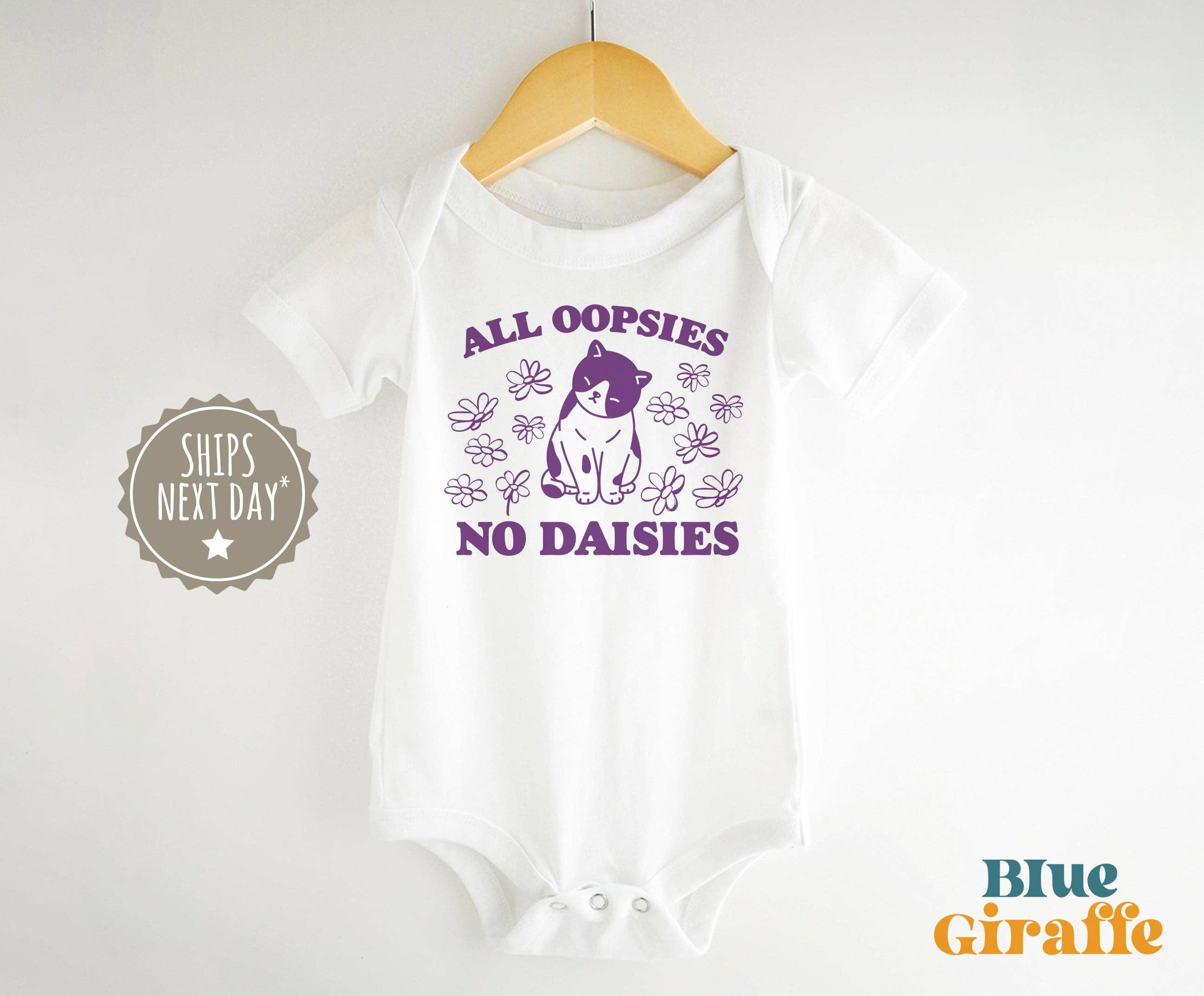 Blue Giraffe Inc - Wholesale Bodysuit (Non-Footed) - Baby - All Oopsies No Daisies Baby Onesie®3