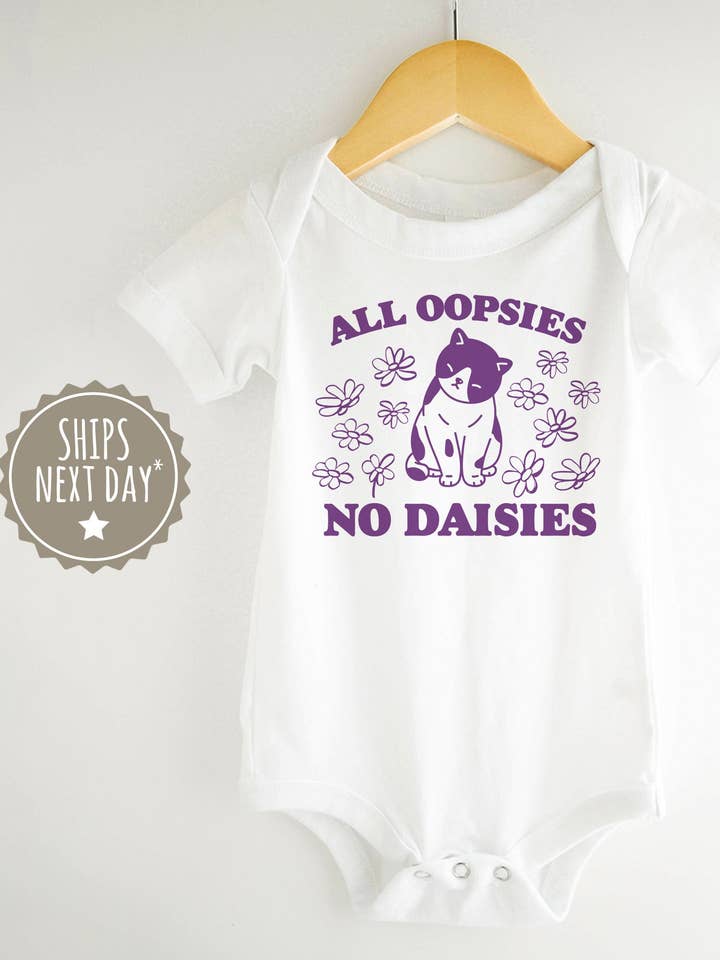 Blue Giraffe Inc - Wholesale Bodysuit (Non-Footed) - Baby - All Oopsies No Daisies Baby Onesie®3