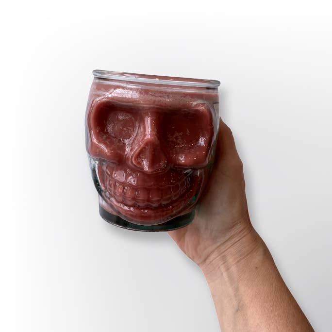 Farm Kitchen Candle Co. - Wholesale Jar/filled candle - "Snickers" Halloween Skull Soy Candle |13.5 oz| SHIP READY!4