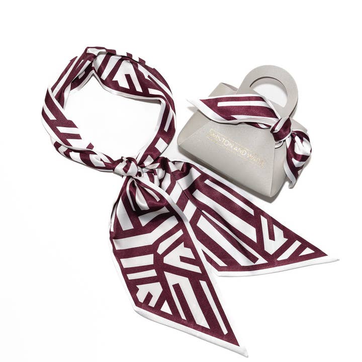 Game Day Accessory Scarf- Maroon & White for wholesale by Winton and Waits