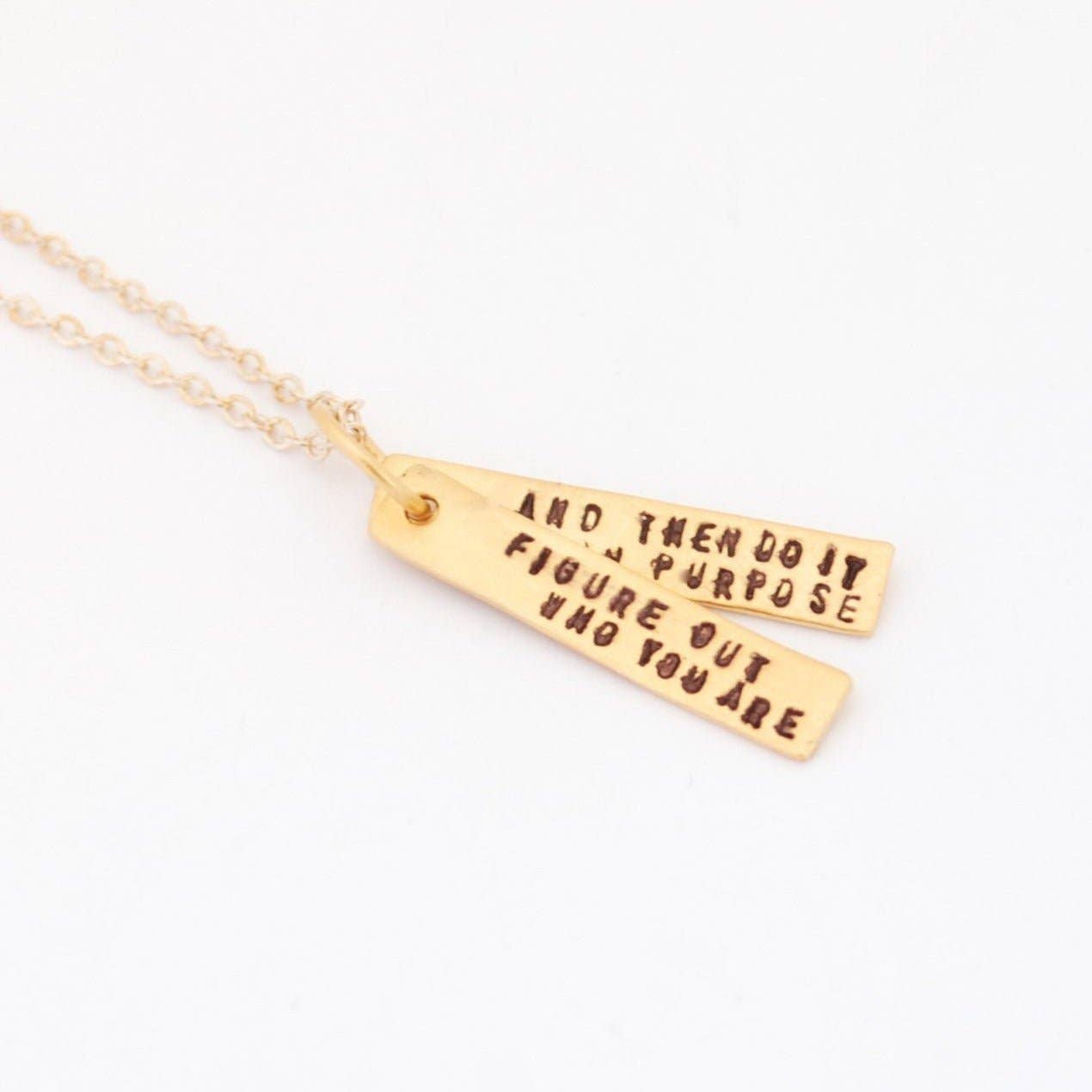 Chocolate and Steel - Wholesale Pendant/Charm Necklace - Figure out who you are and do it on purpose -Dolly Parton Quote Necklace4