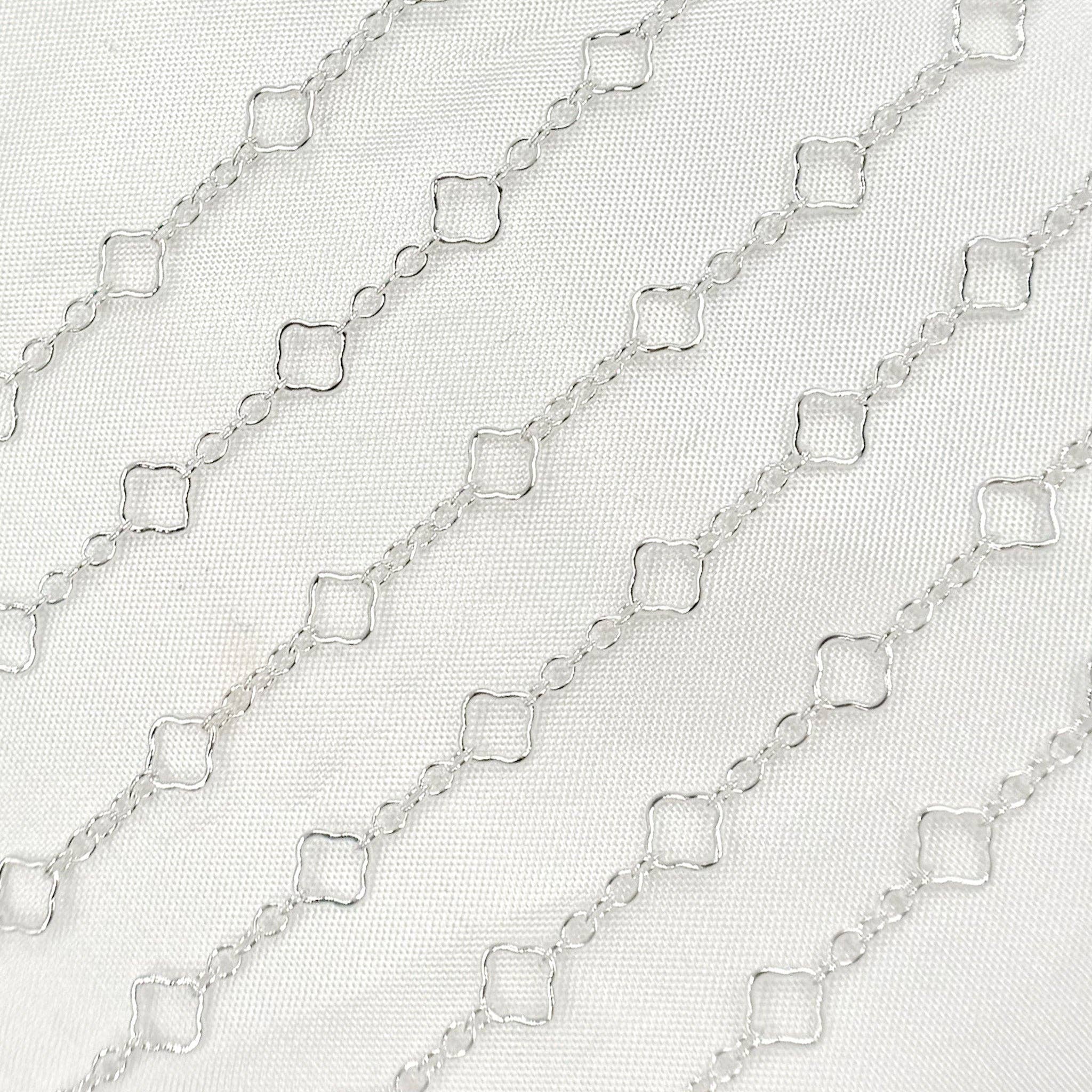 Jewels & Chains – Großhandel Gliederhalskette – V251SS. Sterlingsilber-Kleeblatt-Gliederkette4