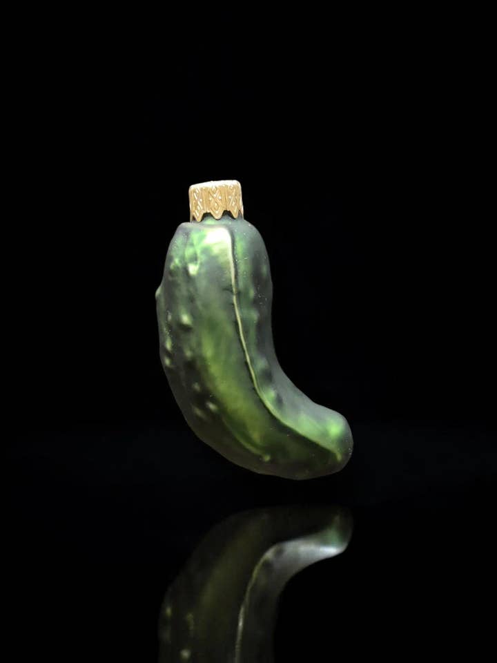 Pickle Ornament - Hand Made In Ukraine - Blown Glass Ornament - Hand Decorated - Keepsake Ornament - Cucumber - Gherkin - Figurative Ornament for wholesale by Glass by Iness