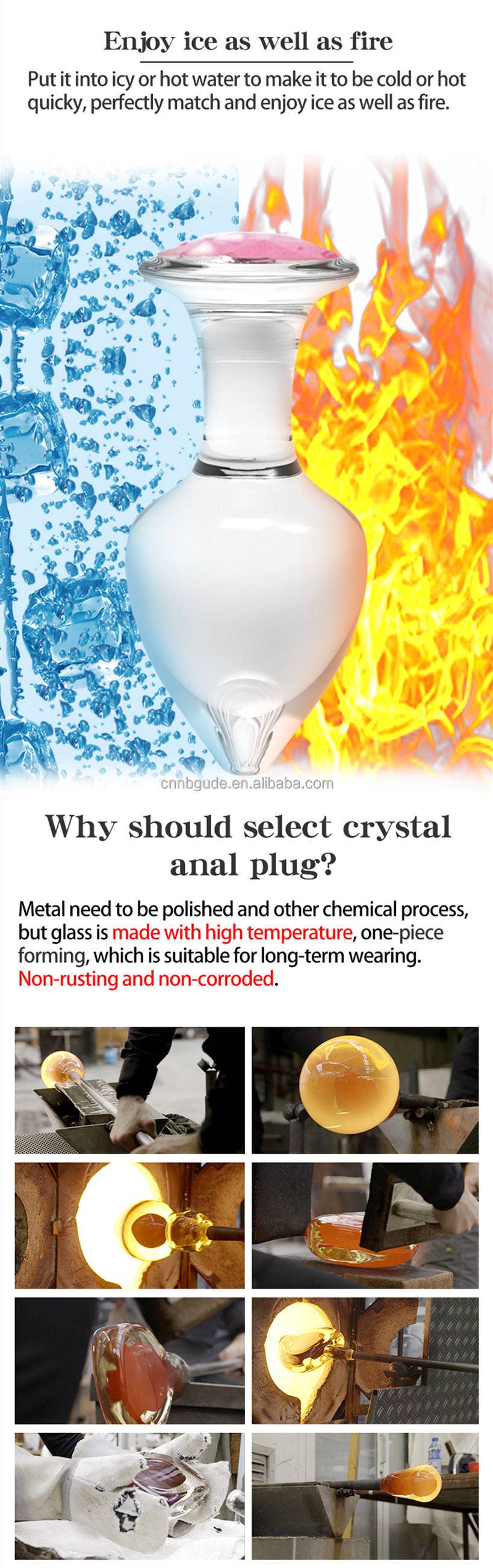 VIGOR - Vente Sex toys - Plug anal en verre lumineux Dilatateurs anaux6