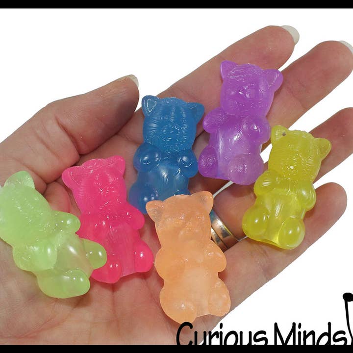 Curious Minds Toys - Wholesale Pencil topper – Child - Pack of 6 Gummy Bear Squishy Fidget Pencil Toppers - Cute An1