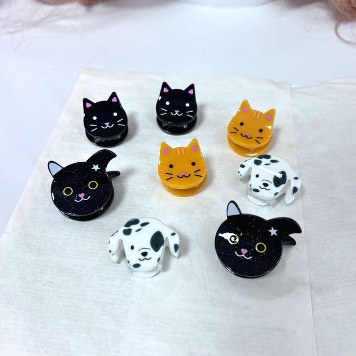 SoapElenGlen - Wholesale Hair clip – Women’s - Mini Cat & Dalmatian Dog, Cow Animal Hair Clip A Pair Set4