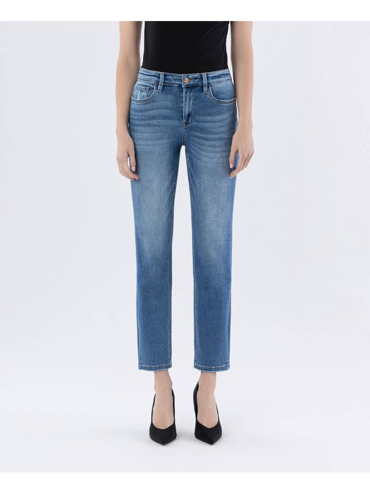 DEFEAT HIGH RISE SLIM STRAIGHT JEANS T5883 for wholesale on Faire