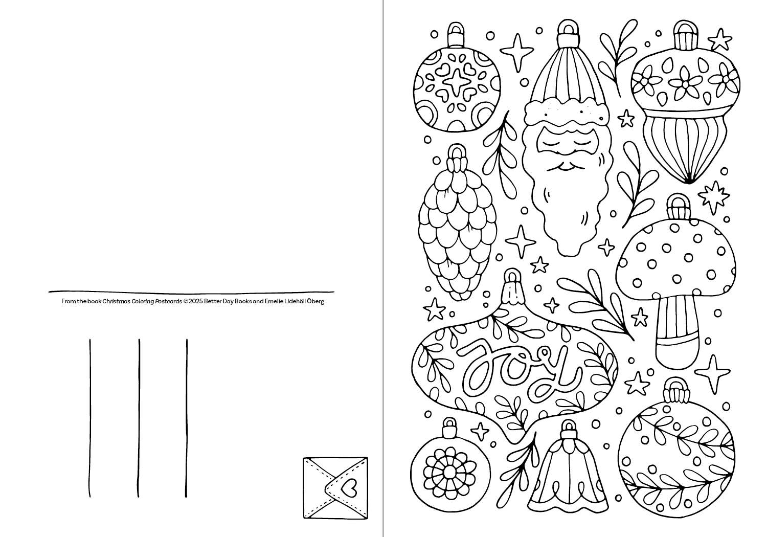 Schiffer Publishing – Postal por atacado – Postais de Natal para Colorir3