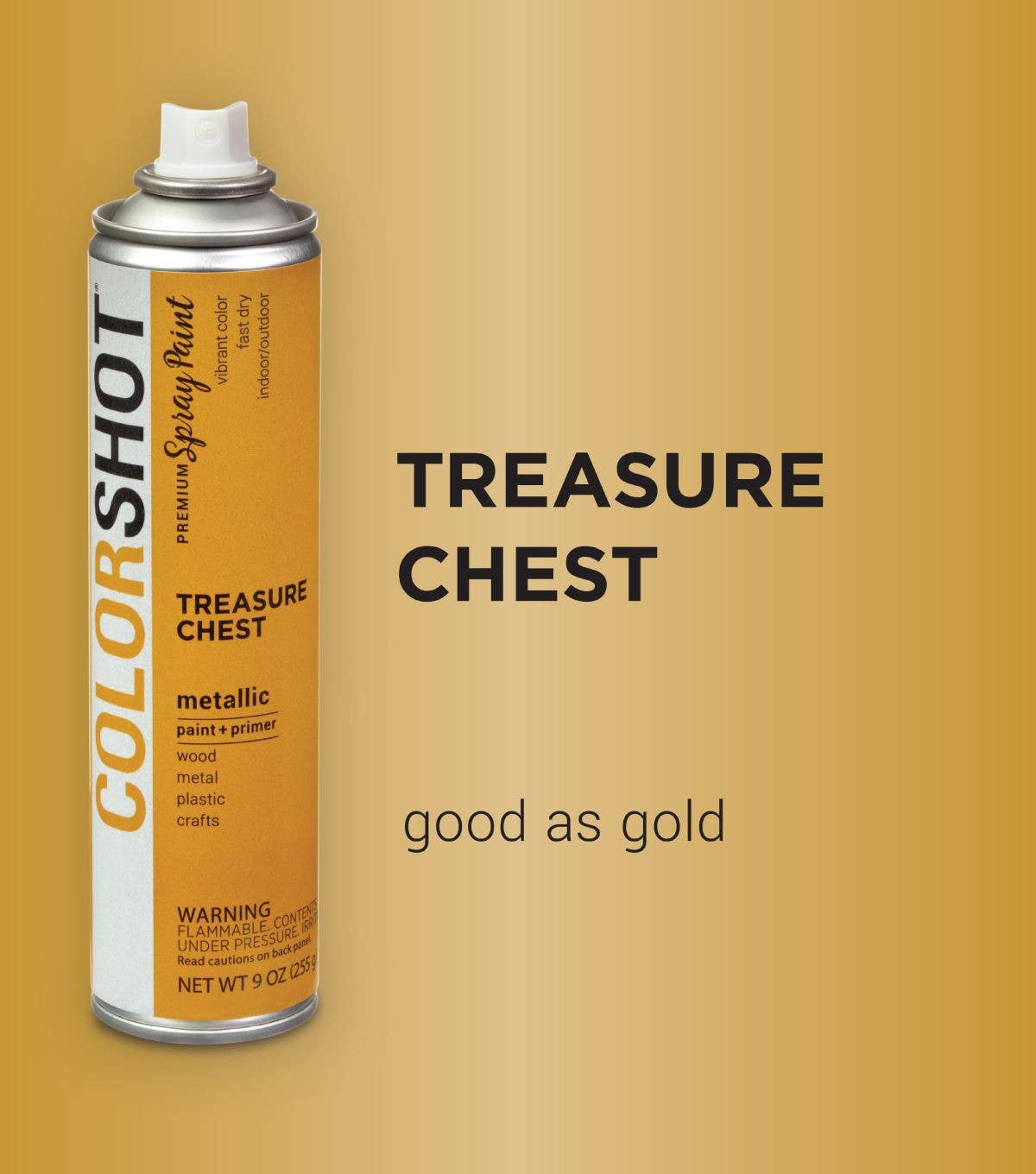 Ilovetocreate - Wholesale Paint Set - COLORSHOT Metallic Spray Paint Treasure Chest (Dark Gold) 9 oz.1