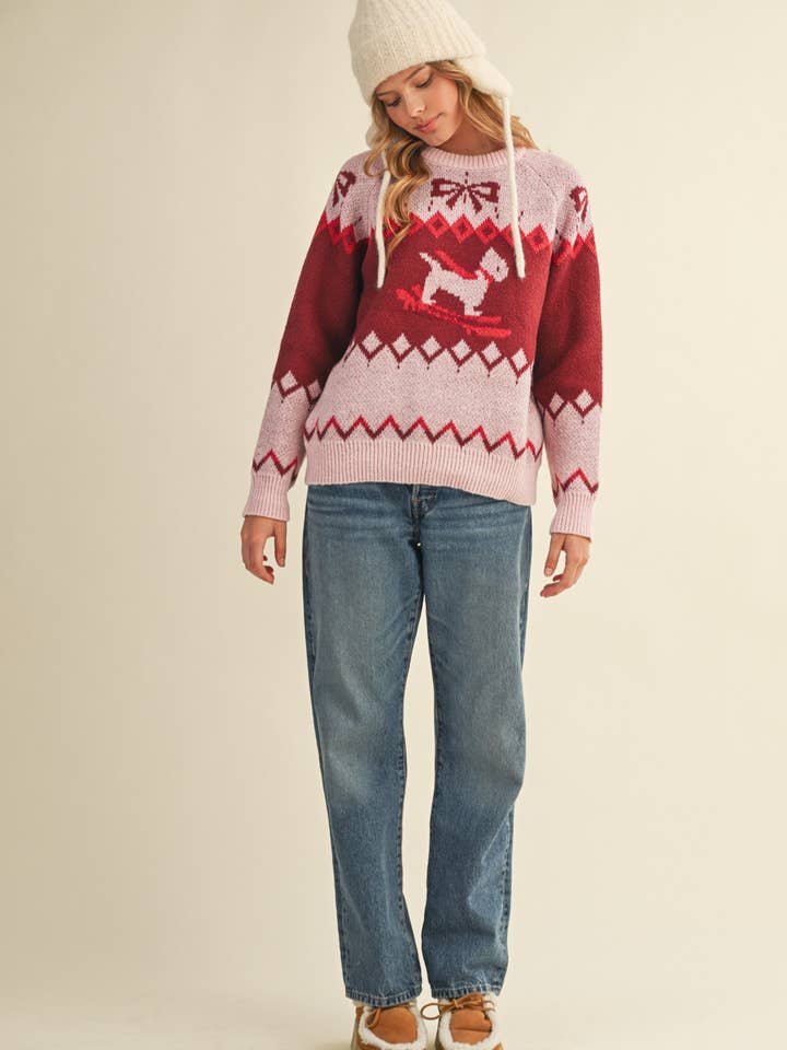 &MERCI - Wholesale Knit Sweater - Women's - DOG MOTIF SWEATER PULLOVER MSW1122222