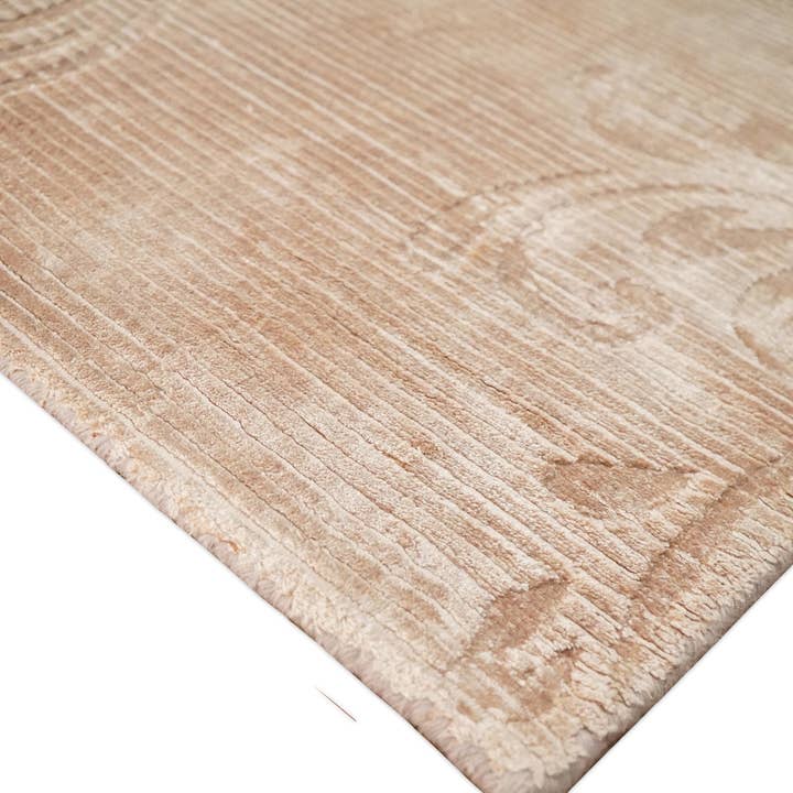 The Rug Decor, Inc. - Wholesale Area Rug - 3x5 Hand Woven and Carved Beige and Peach Art Silk Rug