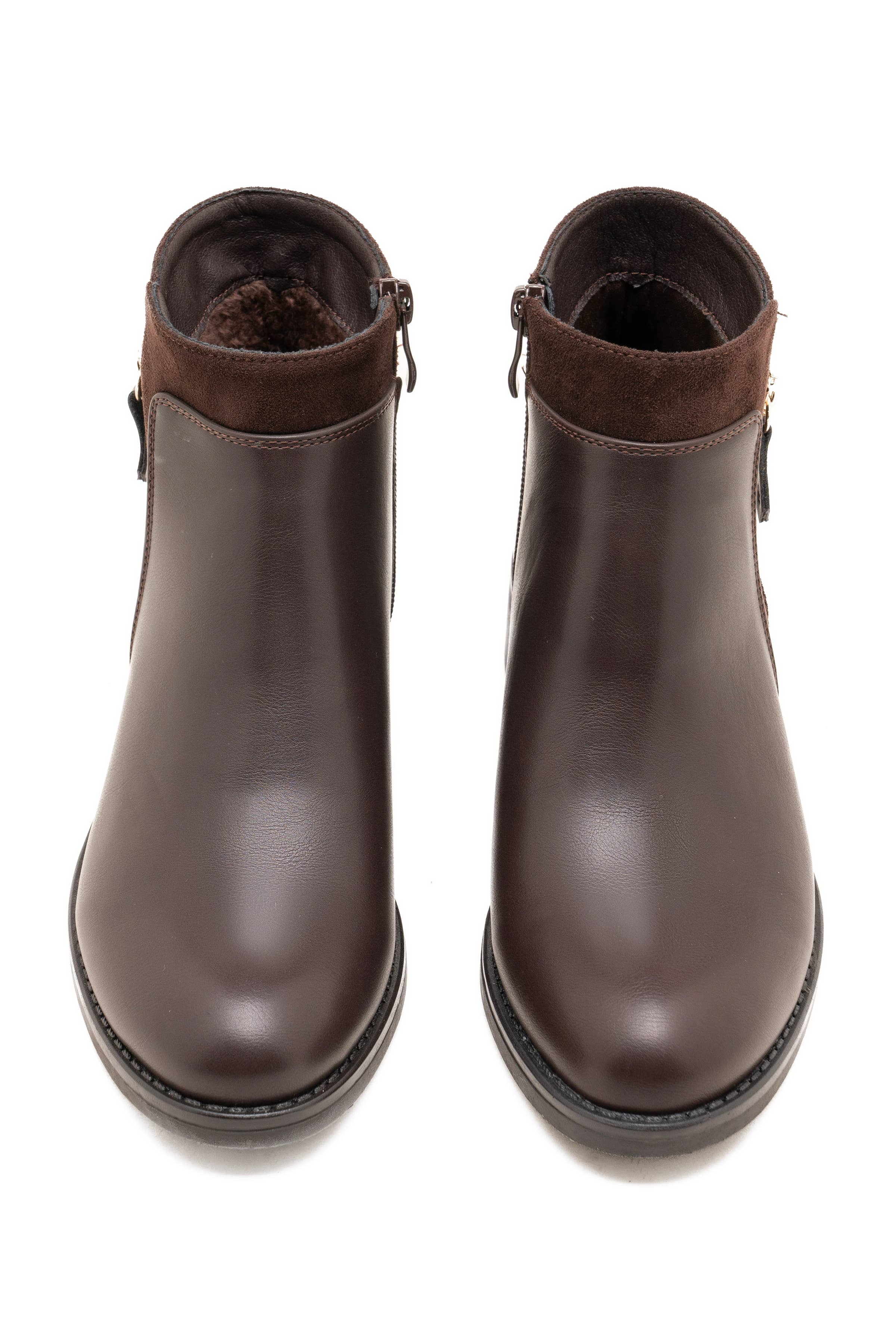 C'M PARIS - Wholesale Chelsea Boots - Women's - Chic Ankle Boots with Gold Side Zipper 683277