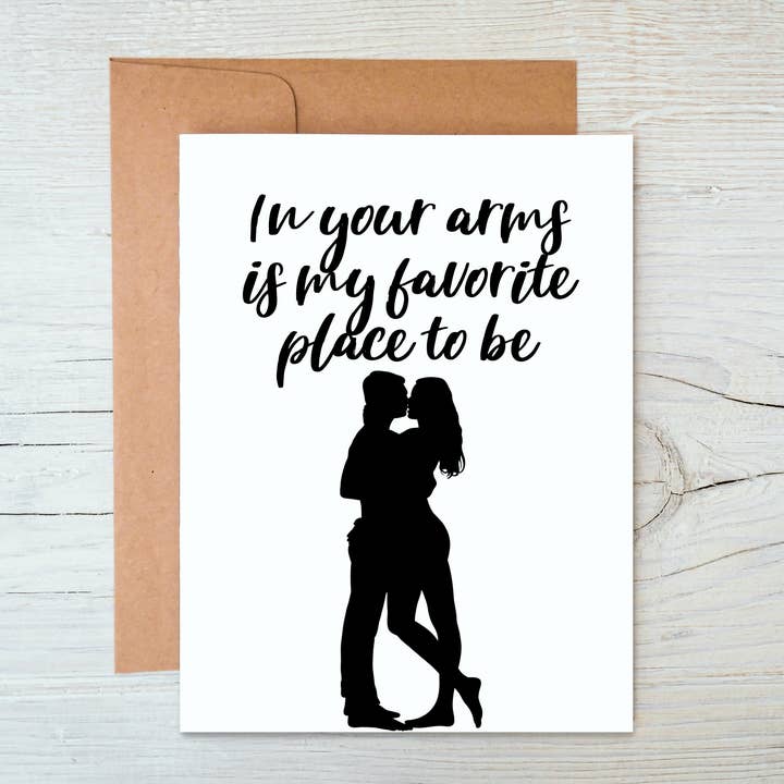 Card "In Your Arms is My Favorite Place to Be" for wholesale by Pentionery
