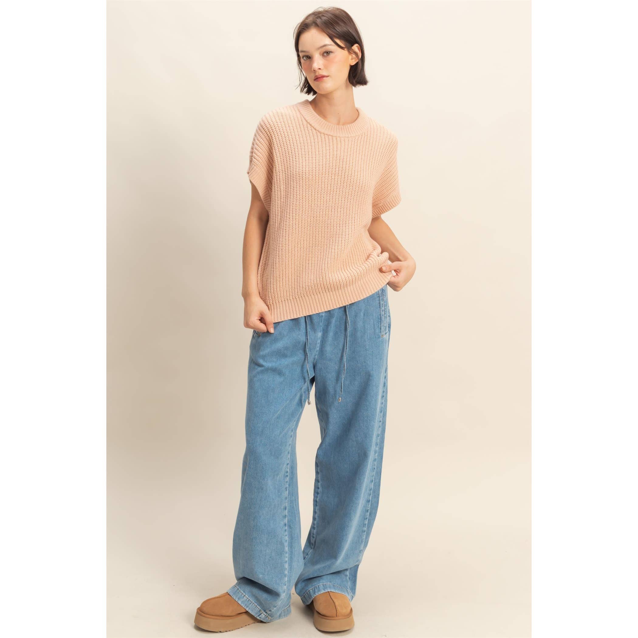 HYFVE - Wholesale Knit Sweater - Women's - Short Sleeve Oversized Casual Sweater11