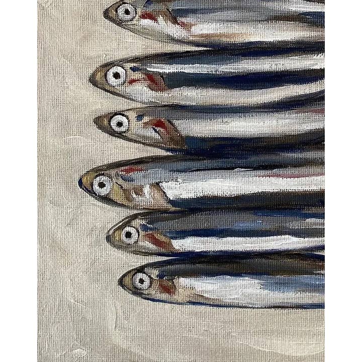 Krista Kim Studio – Engroshandel Kunsttryk – SARDINES - Kunsttryk (uindrammet)1