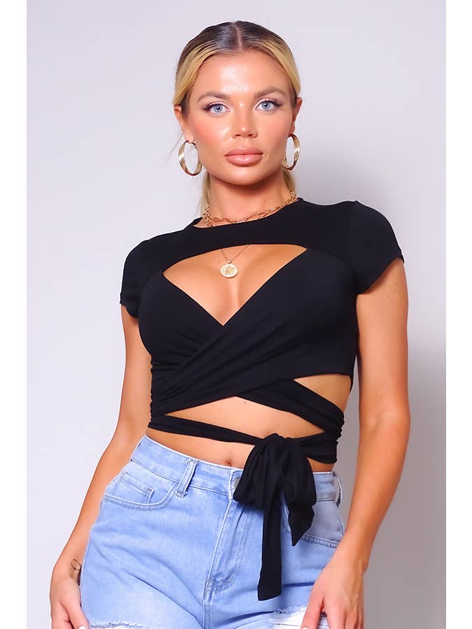 CEFIAN FASHION – Großhandel Strickoberteil – Damen – KREUZEN SIE MICH ÜBER CUTOUT CROSSOVER CROP TOP12