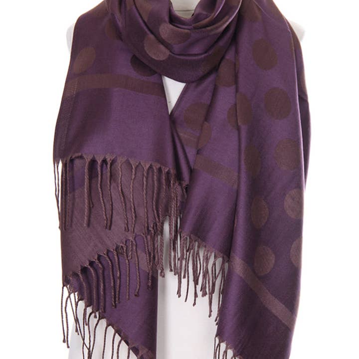 Hana - Wholesale Scarf - Women's - Polka Dot Pattern Pashmina Scarf15