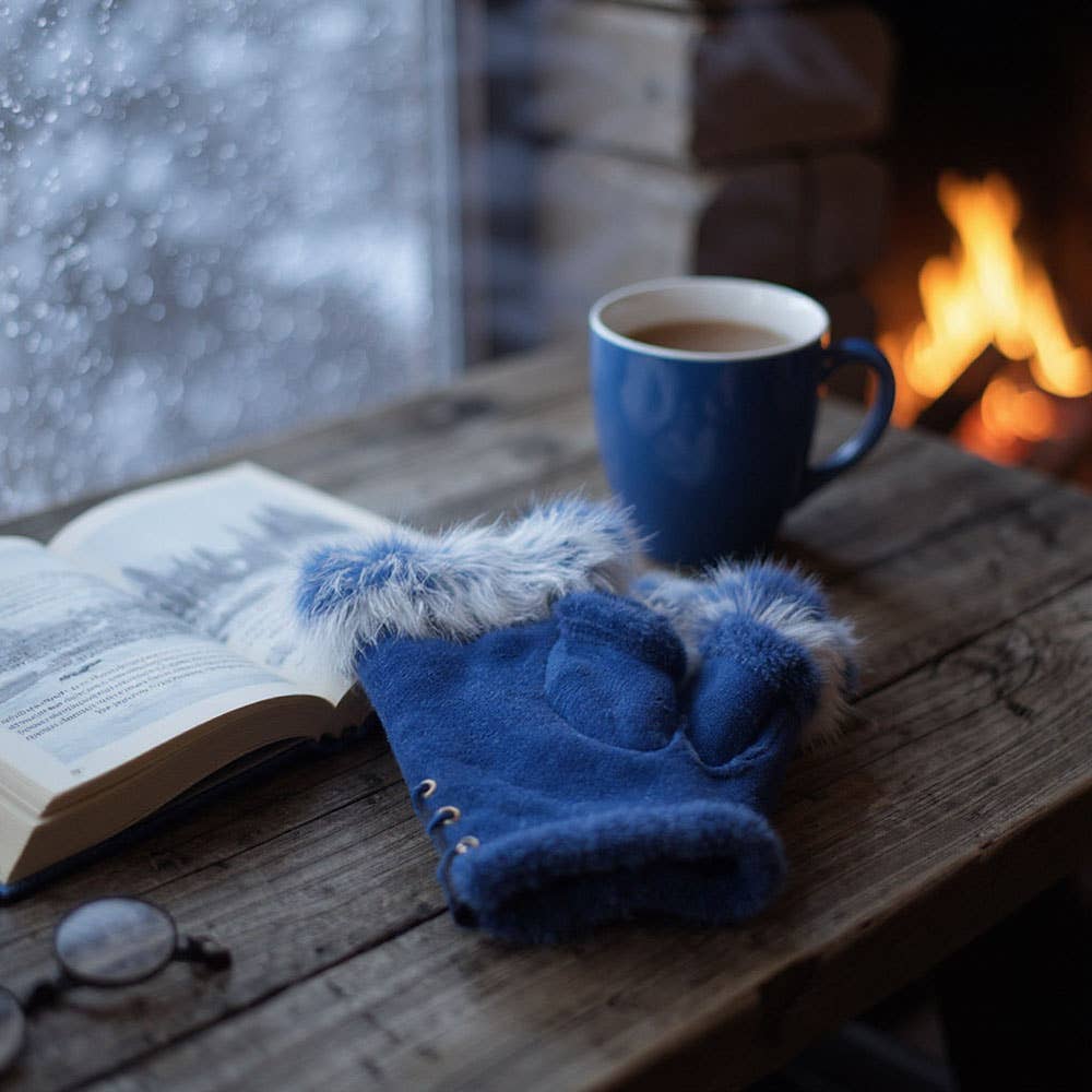 Sensibling Corp. - Wholesale Handschoenen - Dames - Tweegekleurde Vachtomrande Vingerloze Handschoenen15