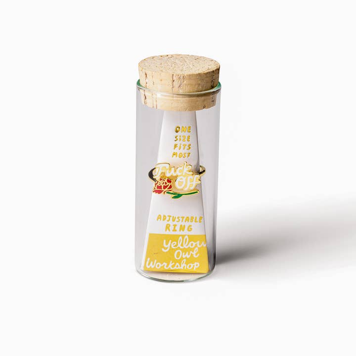 Yellow Owl Workshop - Wholesale Cocktail/Statement Ring - F*ck Off Adjustable Ring - Swear Word Jewelry2