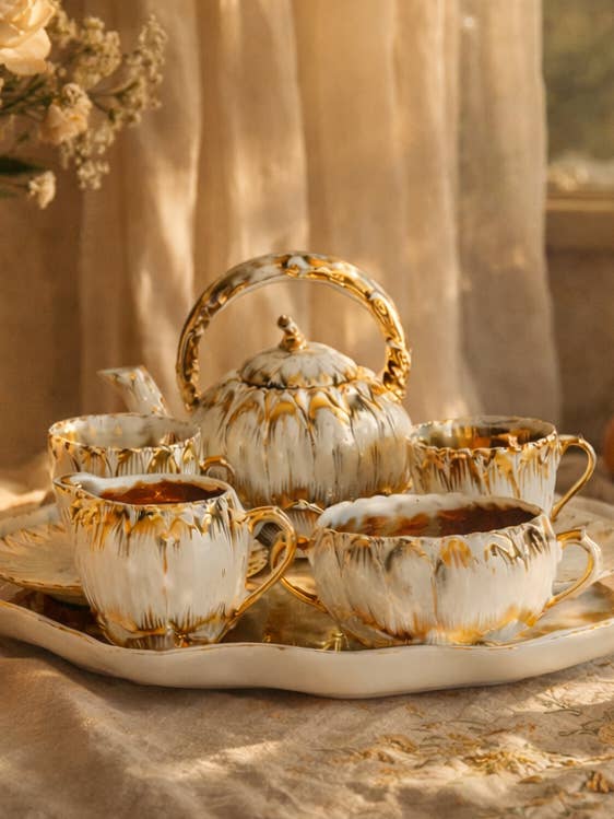 Ancien service à thé demi-tasse en porcelaine victorienne pour la vente par Deux Pigeons