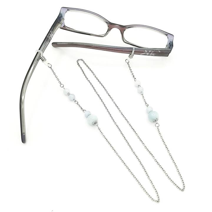 Brillenketting Roestvrij staal en Natuursteen voor wholesale door Gemme Variation