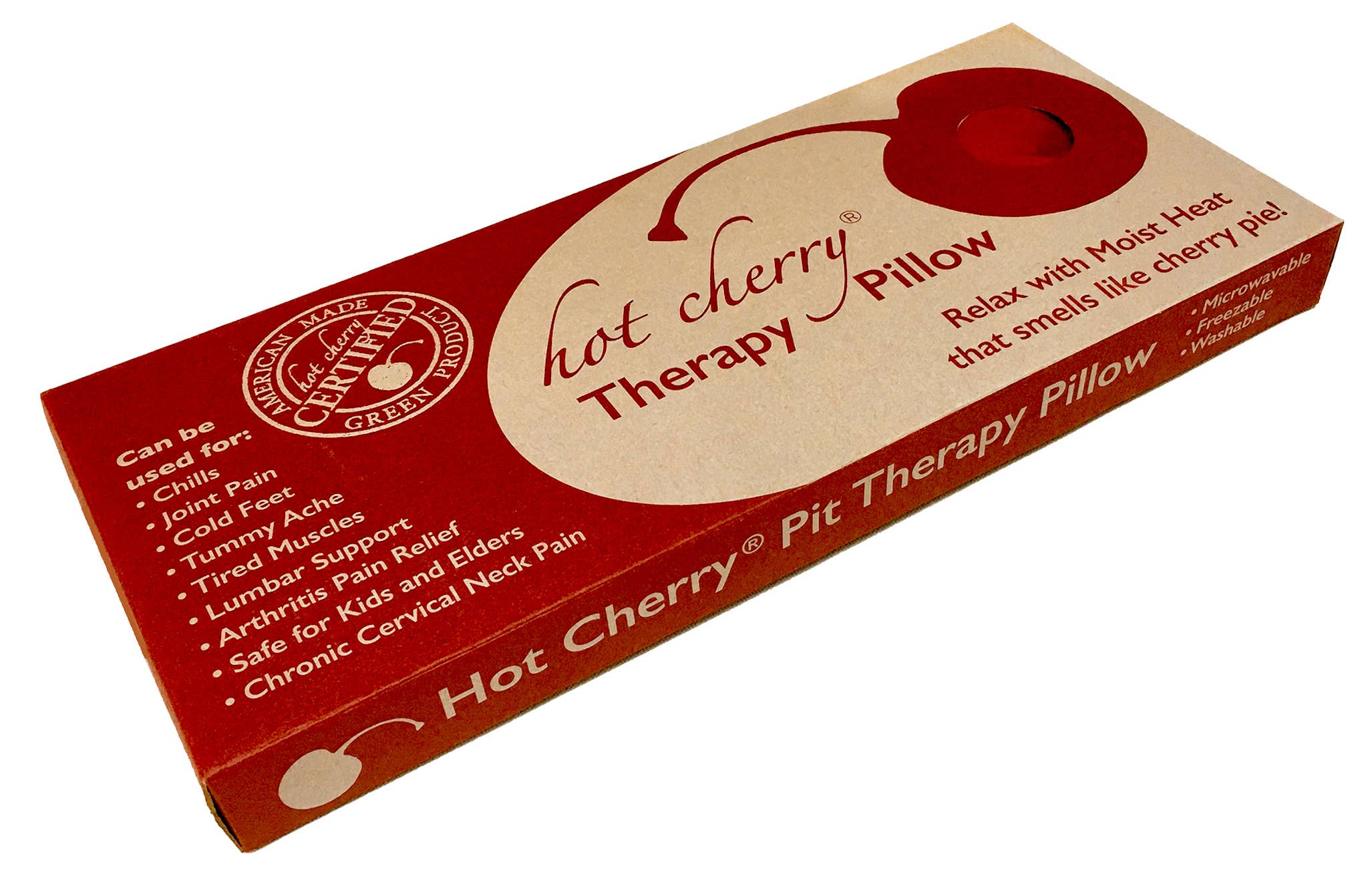 Hot Cherry Pillows - Wholesale Hot/Cold Compress - Cervical/Rectangular Pillow in Red Ultra Suede