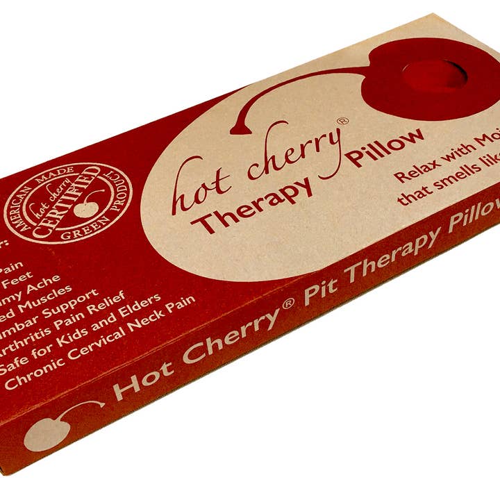 Hot Cherry Pillows - Wholesale Hot/Cold Compress - Rectangular/Cervical Pillow in Tan Ultra-suede, boxed2