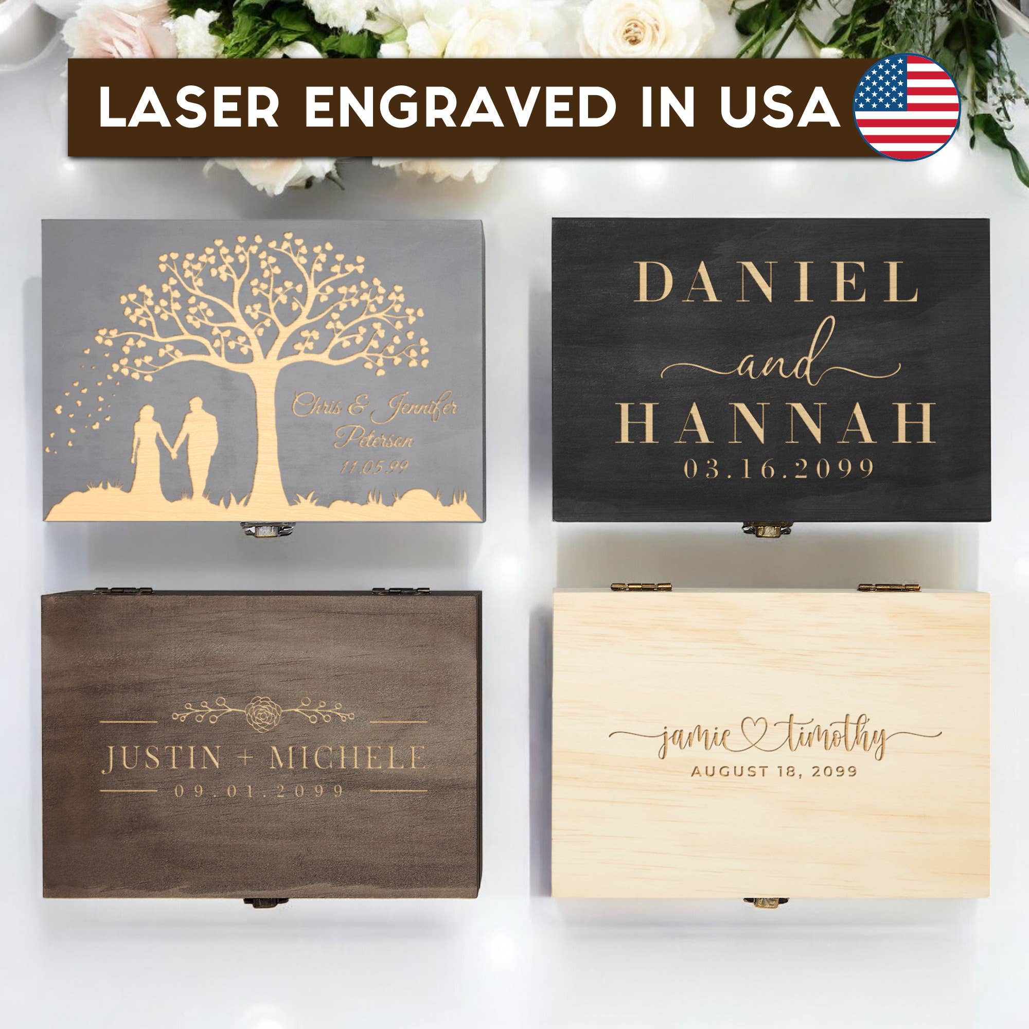 Engrave My Memories - Wholesale Keepsake Box - Kids & Baby - Personalized Engraved Wedding Memory Box9