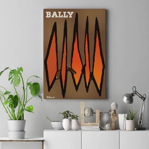 Vintage Printz - Wholesale Art print - Bally Brown and Orange, 1969 by Bernard Villemot Art Prints1
