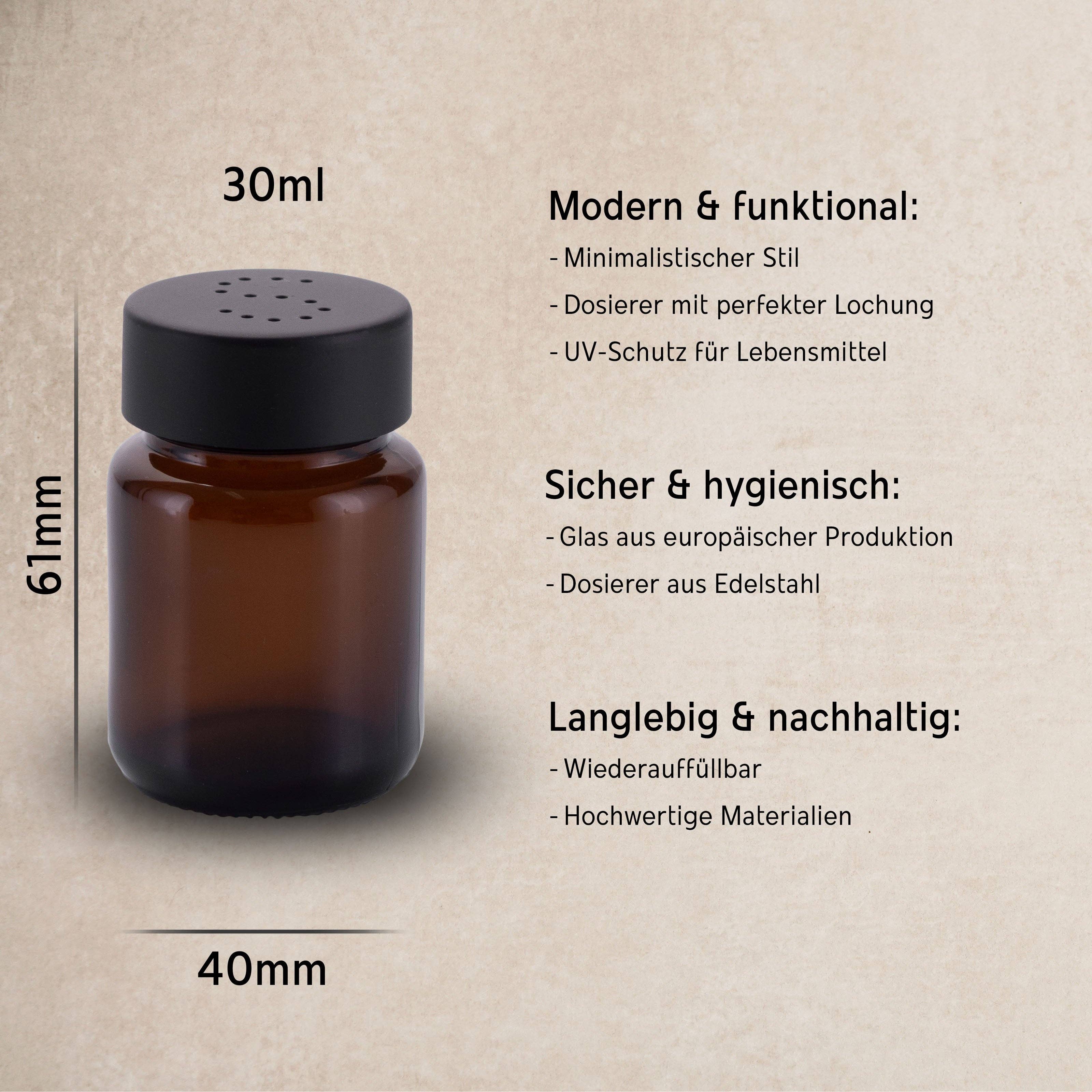 Koffs Design - Wholesale Salt & Pepper Shaker Set - Salt and pepper shakers made of brown glass with stainless steel lid3