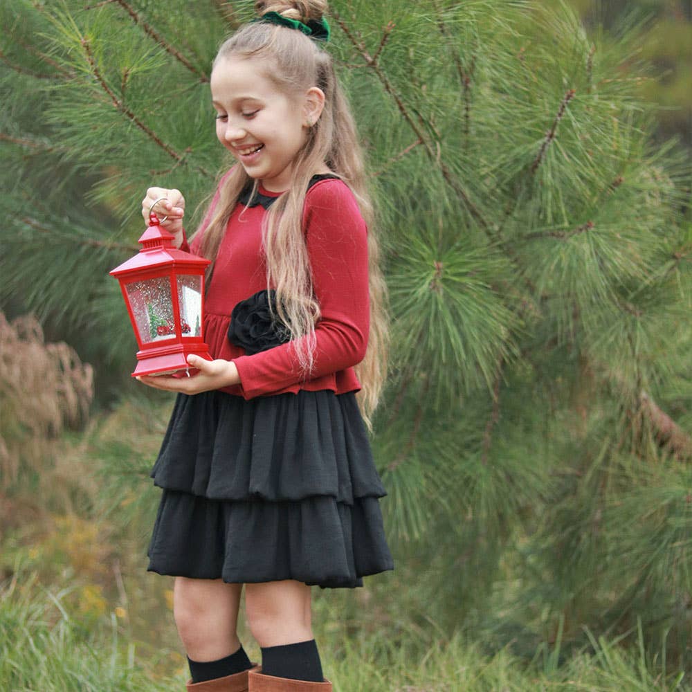 SISSYMINI - Vendita all'ingrosso Vestito - Bambini - Abito a maniche lunghe con volant a peplo per bambine e bambine | LV363