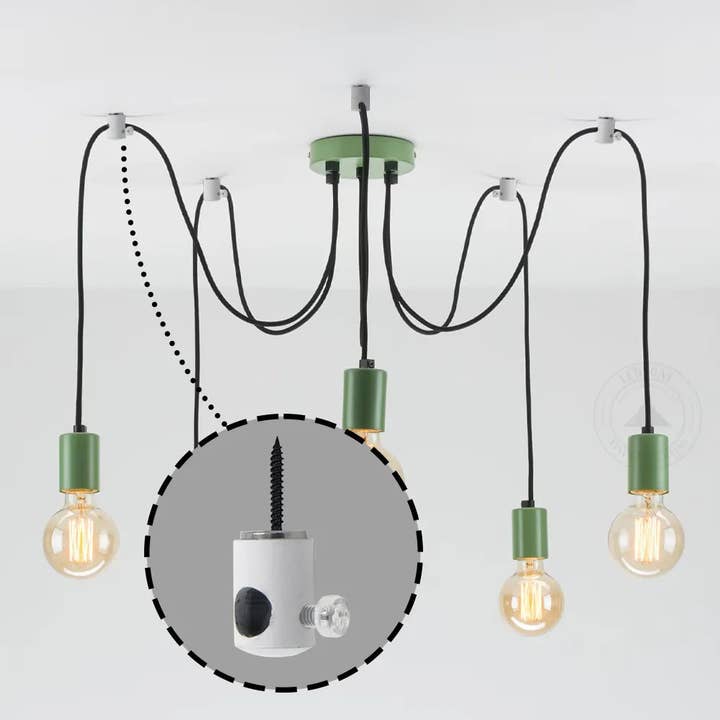 Ledsone - Wholesale Chandelier/Hanging Light - White Pendant Light Cable Hook Lighting Fixture Cord Mounting Clips Organizer~44253