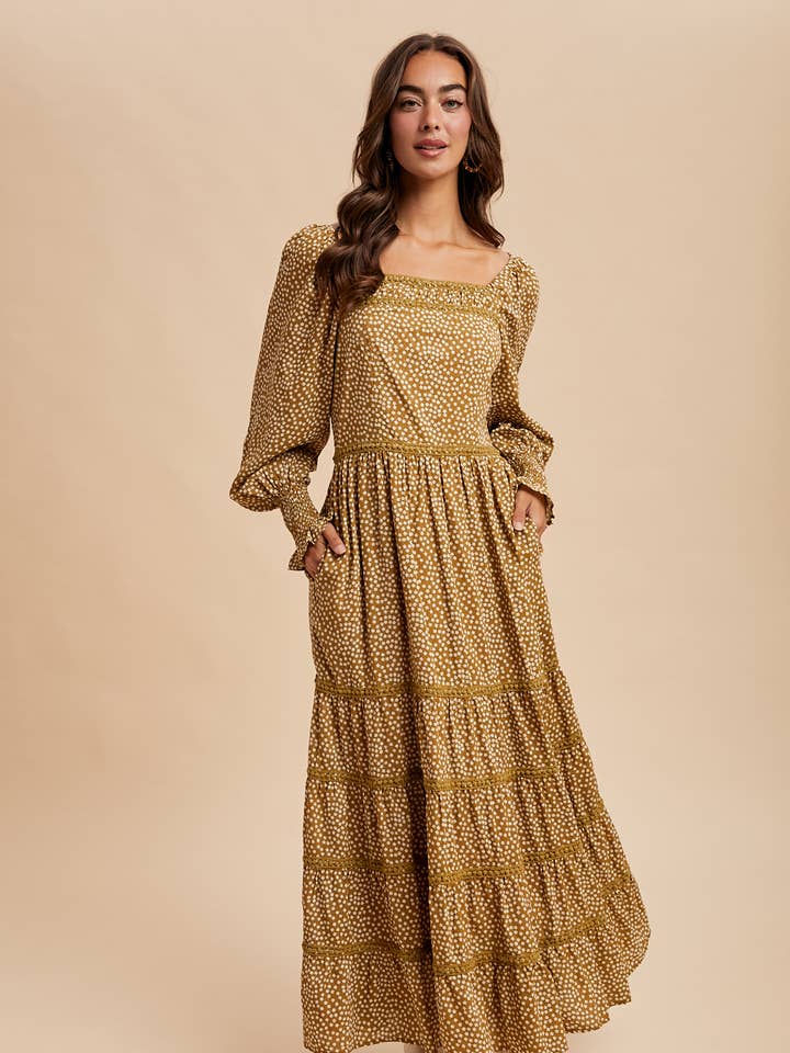 In Loom - Wholesale Dress - Women's - COTTON FLORAL LACE TRIM MAXI DRESS4