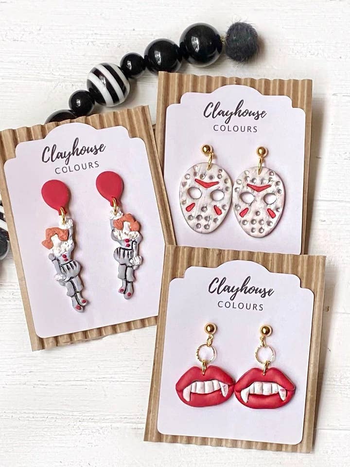 Boucles d'oreilles Scary Season pour la vente par Clayhouse Colours