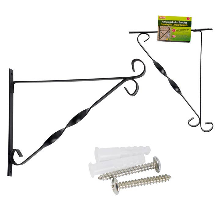 Deluxe Import Trading - Wholesale Wall Hook - Hanging Basket Bracket- 12''- Black