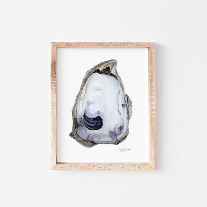 Impression d'art aquarelle sur huîtres - « Oyster #3 » pour la vente par Look Alike Portraits LLC