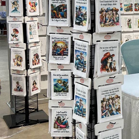 Sassy Talkin - Wholesale Retailer Display - Home & Living - Dish Towels for spinner unit, 20 designs 6 of each