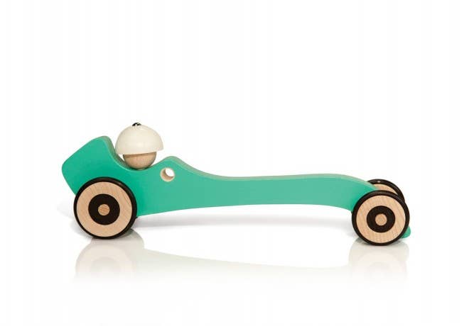 Mon Petit Art - Vente Jouet en bois – enfant - Voiture Autotop turquoise
