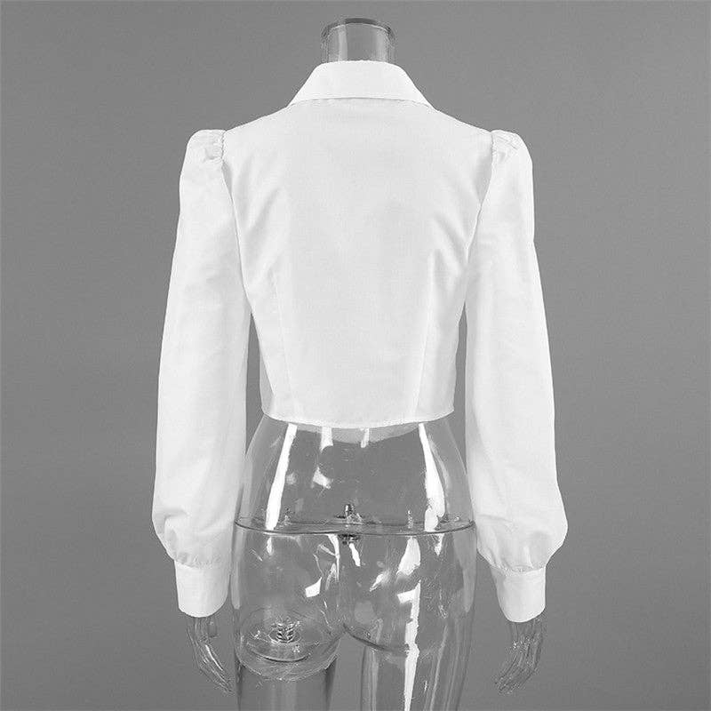 Sheer Trend - Wholesale Button Down Shirt - Women's - Solid Color Poplin Shirt6