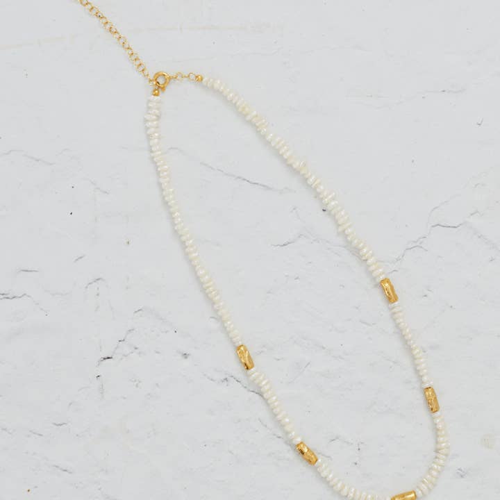 Patara Life - Wholesale Beaded/pearl necklace - Pearl & Gold Beaded Necklace1