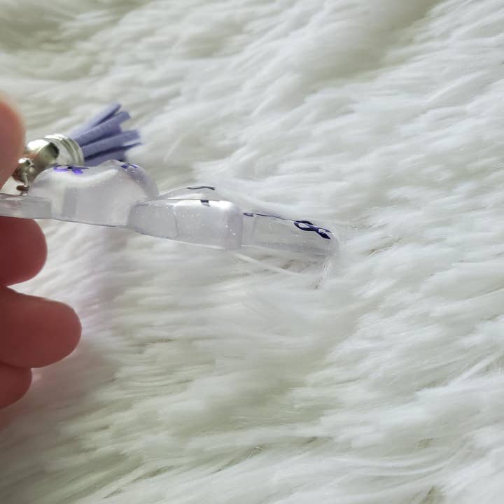 Tots And Tumblers Art - Wholesale Keychain - Women's - Purple Awareness Ribbon Bear Keychain3