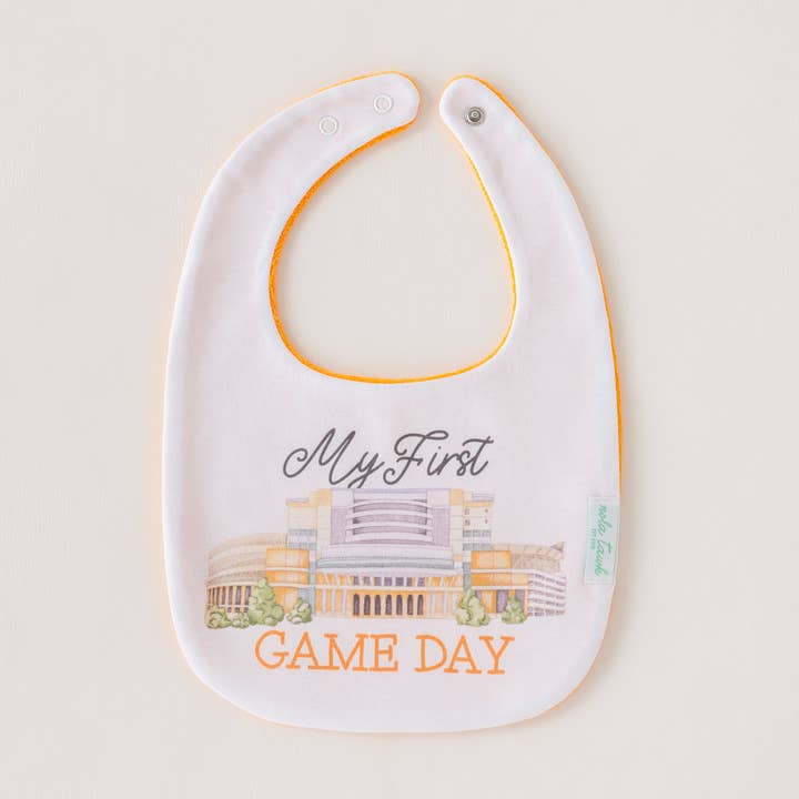 My First Game Day - Tennessee Organic Cotton Baby Bib for wholesale by Nola Tawk