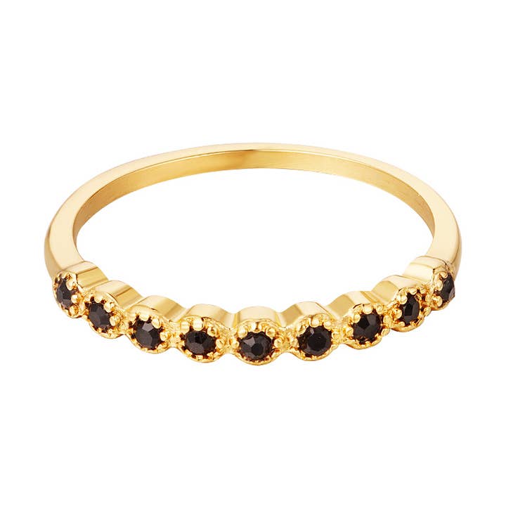 Rustfrit stål ring zircon sten i træk for engroshandel hos SHINE BUY