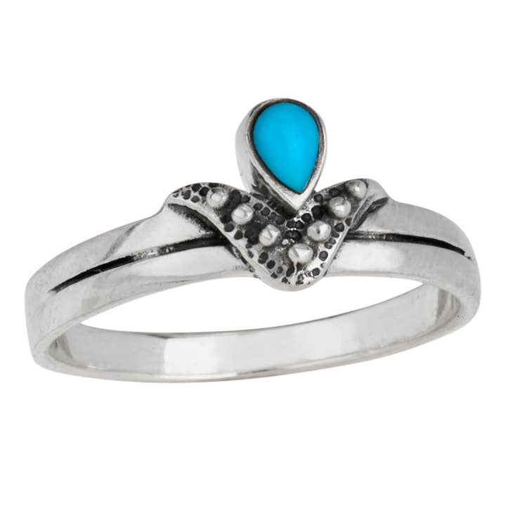 Anillo de equilibrio con turquesa y plata de ley para venta al por mayor de Tiger Mountain Jewelry