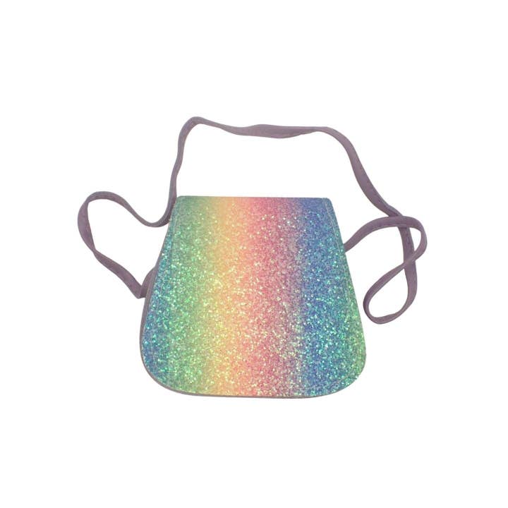 Topkids Accessories – Engroshandel Crossbodytaske – til børn – Rainbow Glitter håndtaske til børn, pigetaske, små pigers håndtasker, glitrende tasker, søde tasker, regnbuetaske, mini håndtaske, lille skuldertaske